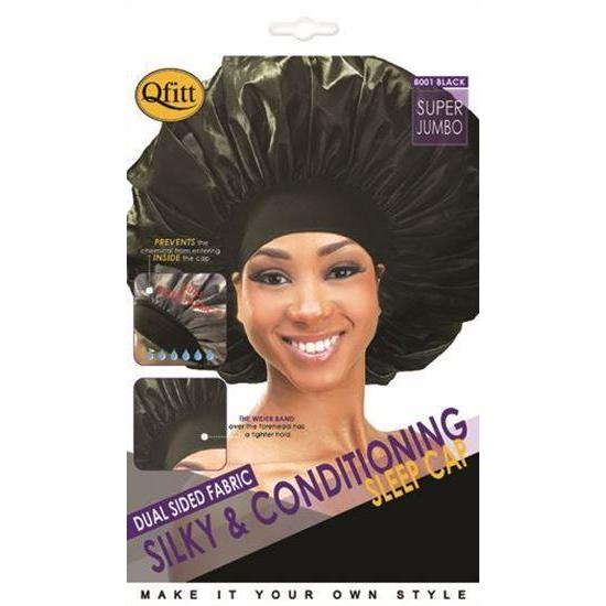 Qfitt Dual Sided Fabric Silky & Conditioning Sleep Cap #8000/#8001