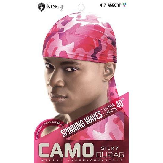 Qfitt Extra Long Tie 40" Silky Camo Du-Rag #417