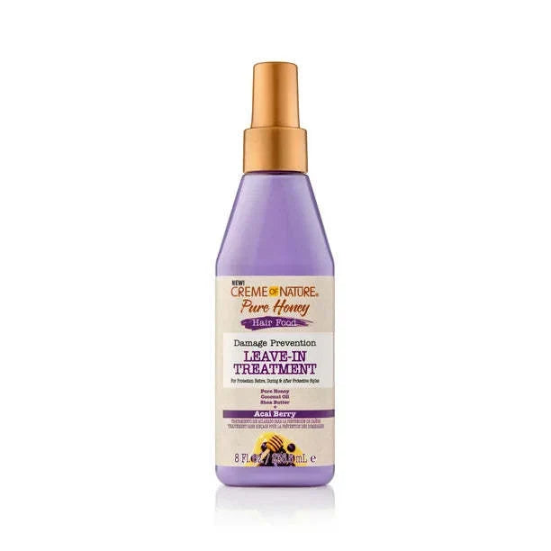 Creme Of Nature Pure Honey Hair Food Honey + Acai Berry Damage Prevention Leave-In Treatment 8 Oz.
