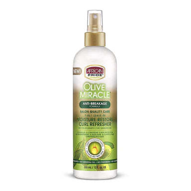 African Pride Olive Miracle 7-IN-1 Leave-In Moisture Hair Curl Refresher 12 Oz