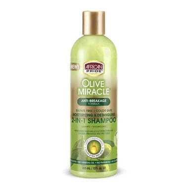 African Pride Olive Miracle Anti-Breakage 2-in-1 Shampoo & Conditioner - 12 Oz