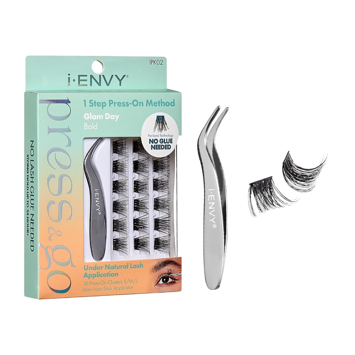 I-ENVY Press&Go Self Adhesive Eyelashes And Applicator Kit #IPK02