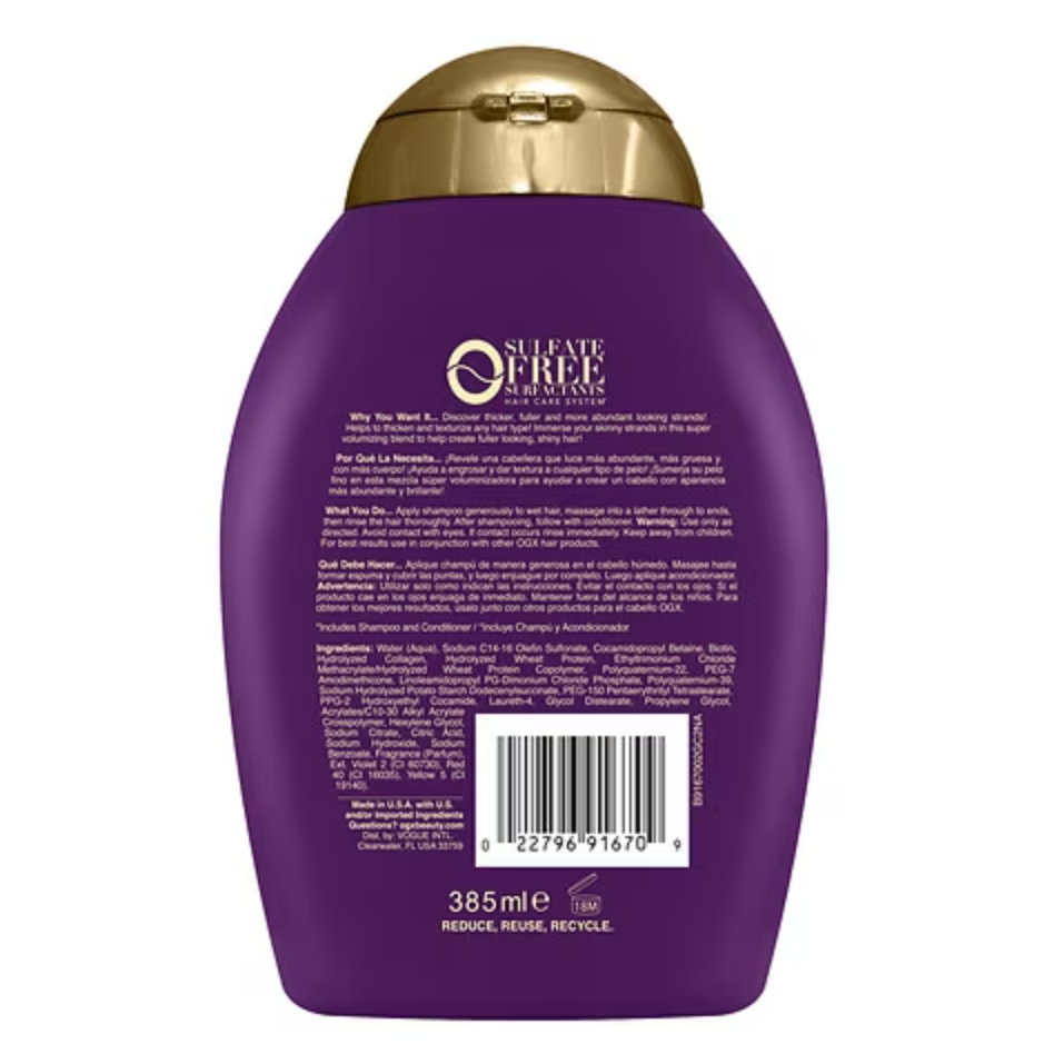 Ogx Thick & Full + Biotin & Collagen Volumizing Shampoo 13oz.