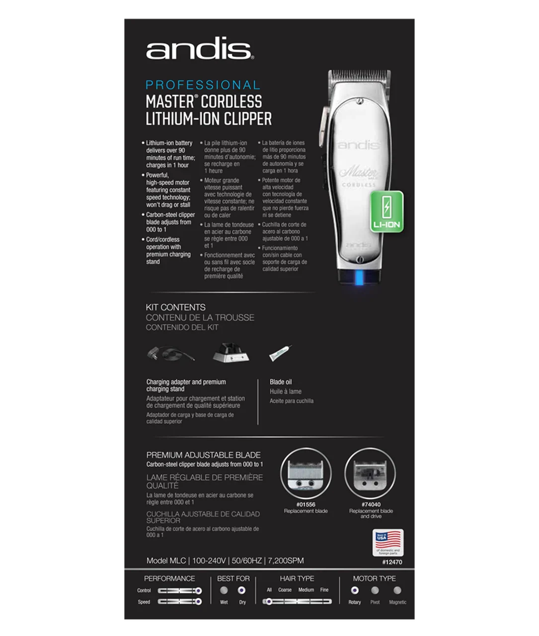 Master Cordless Lithium Ion Clipper
