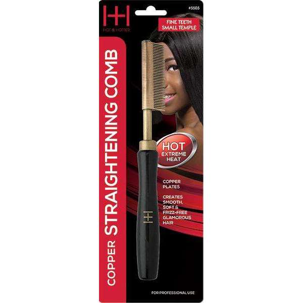Hot & Hotter Thermal Straighten Comb Fine Teeth Small Temple Copper Plate #5505