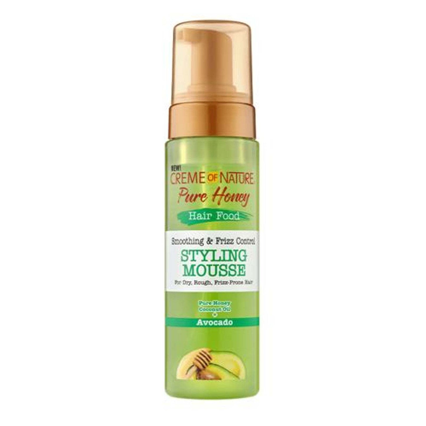 Creme Of Nature Pure Honey Hair Food Smoothing & Frizz Control Styling Mousse Avocado