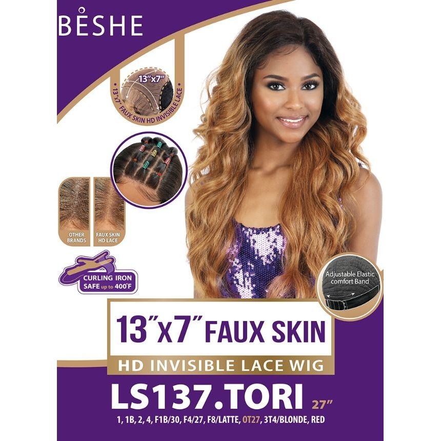 Beshe Premium Synthetic 13x7 HD Invisible Fake Skin Lace Wig - LS137.TORI