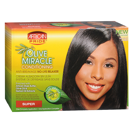 African Pride Olive Miracle Conditioning Anti-Breakage Hair Relaxer Kit - Regular Or Super