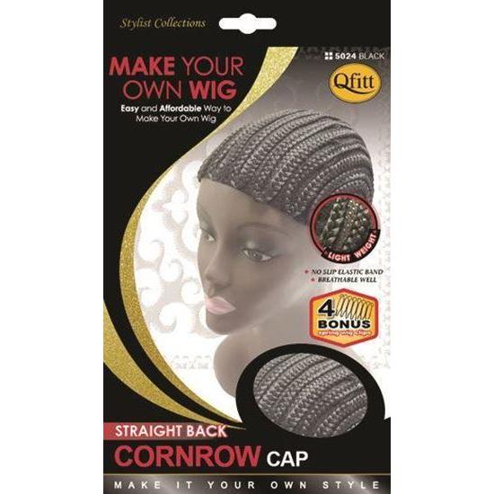 Qfitt Straight Back Cornrow Cap #5024 Black