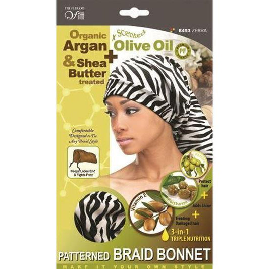  Qfitt 4 In 1 Oil Infused Pattern Braid Bonnet #8493