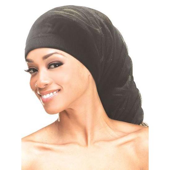  Qfitt 3 In 1 Oil Infused Mesh Tube Bonnet #8481 Black