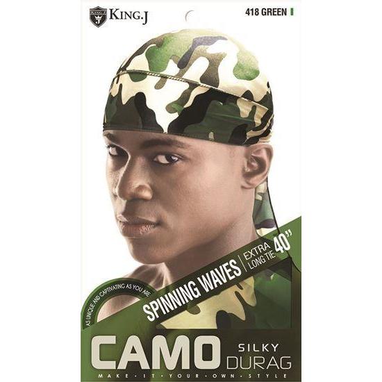 Qfitt Extra Long Tie 40" Silky Camo Du-Rag #417