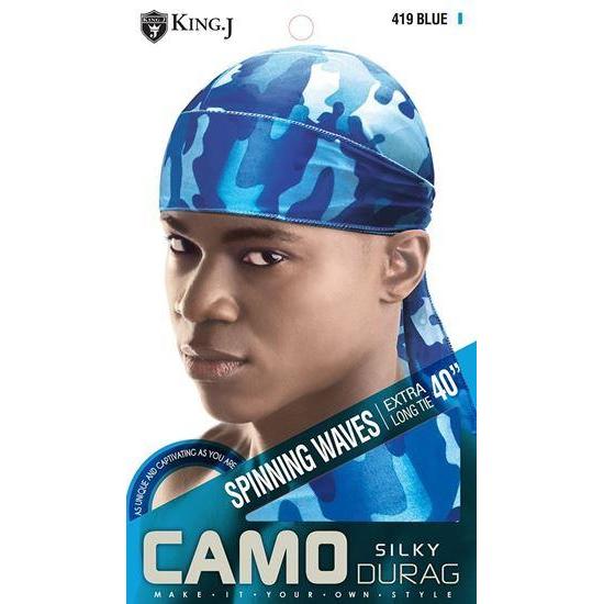  Qfitt Extra Long Tie 40" Silky Camo Du-Rag #417