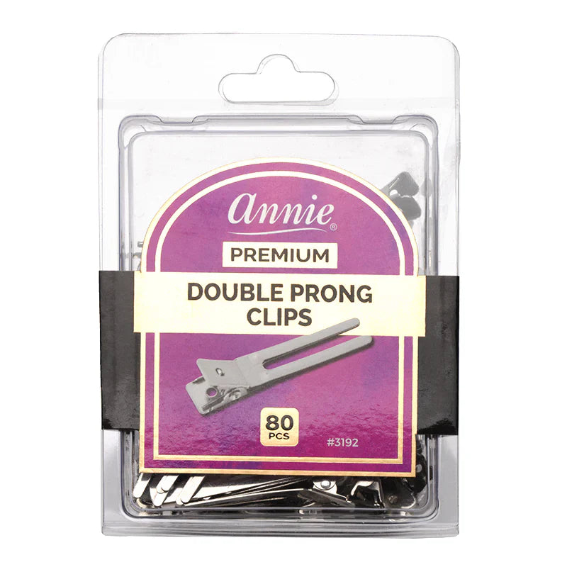  Annie Premium Double Prong Clips 80Ct #3192