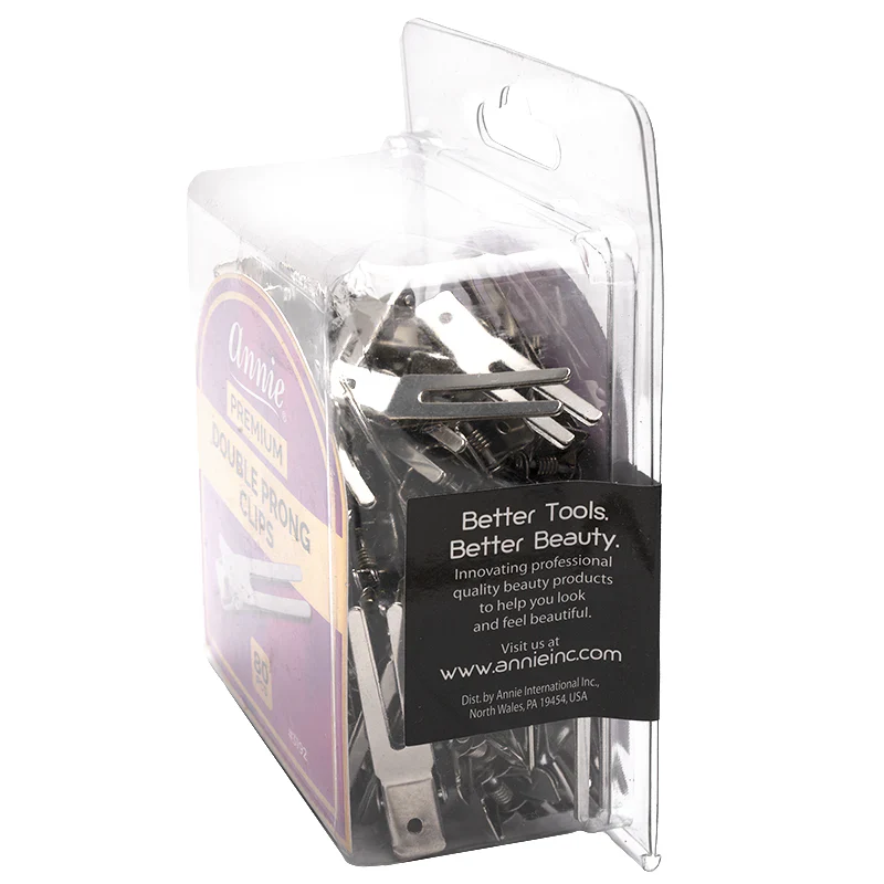  Annie Premium Double Prong Clips 80Ct #3192