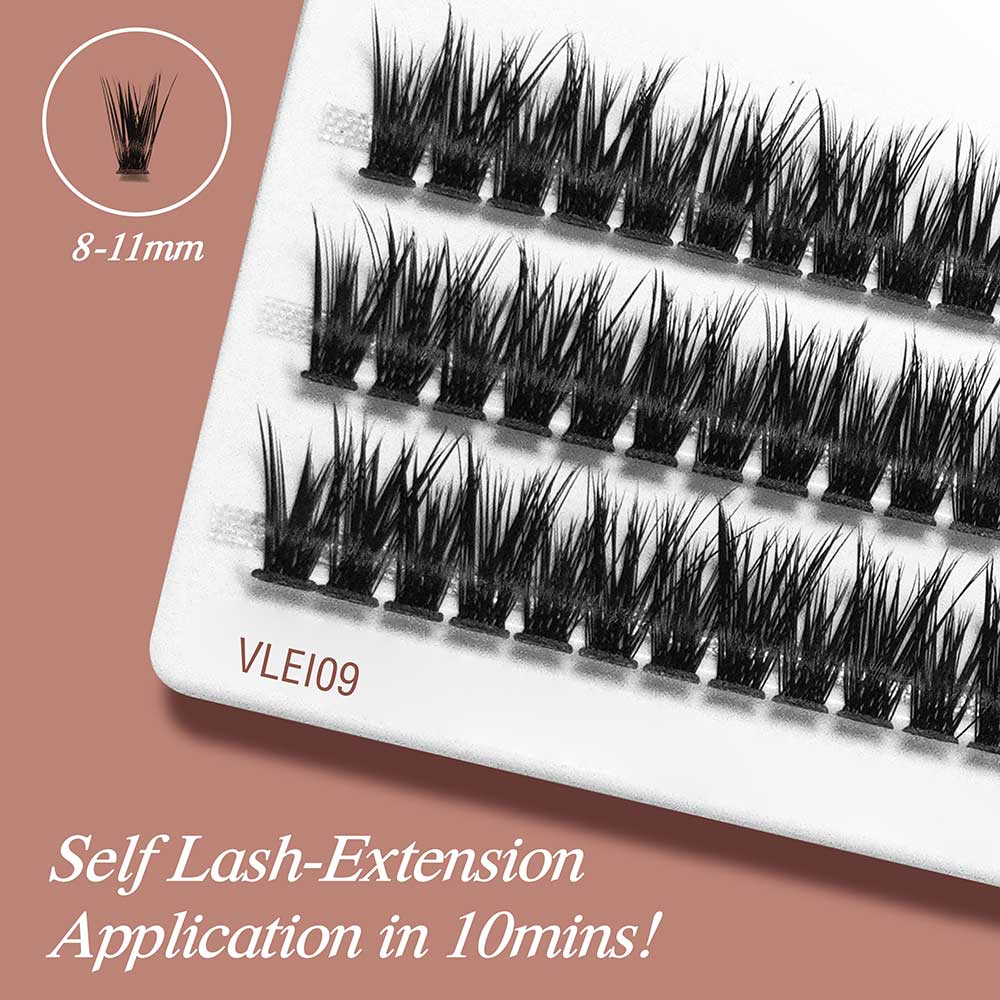 KISS V Luxe Faux Mink Volume Extension Cluster Lashes Medium #VLEI09