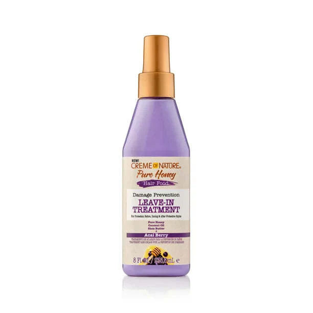  Creme Of Nature Pure Honey Hair Food Honey + Acai Berry Damage Prevention Leave-In Treatment 8 Oz.