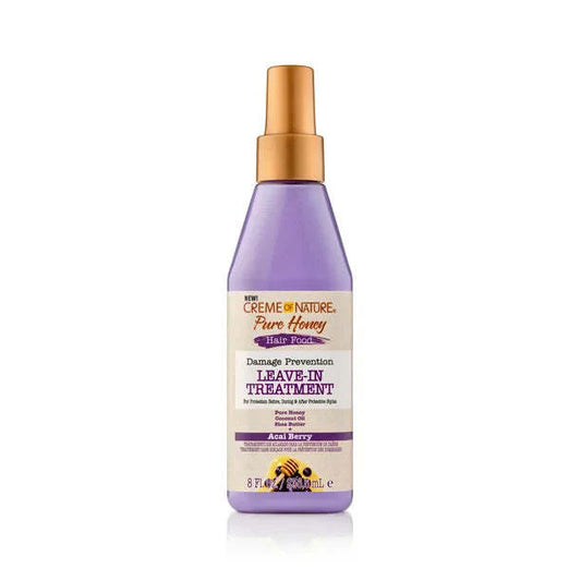  Creme Of Nature Pure Honey Hair Food Honey + Acai Berry Damage Prevention Leave-In Treatment 8 Oz.