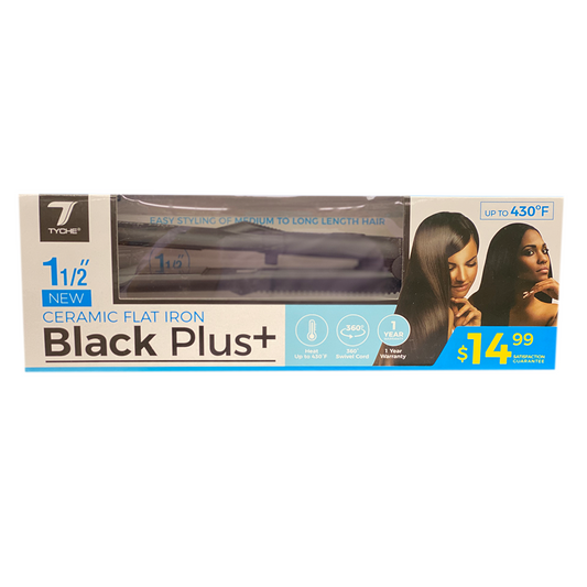  Tyche Black Plus 1.5" Ceramic Flat Iron