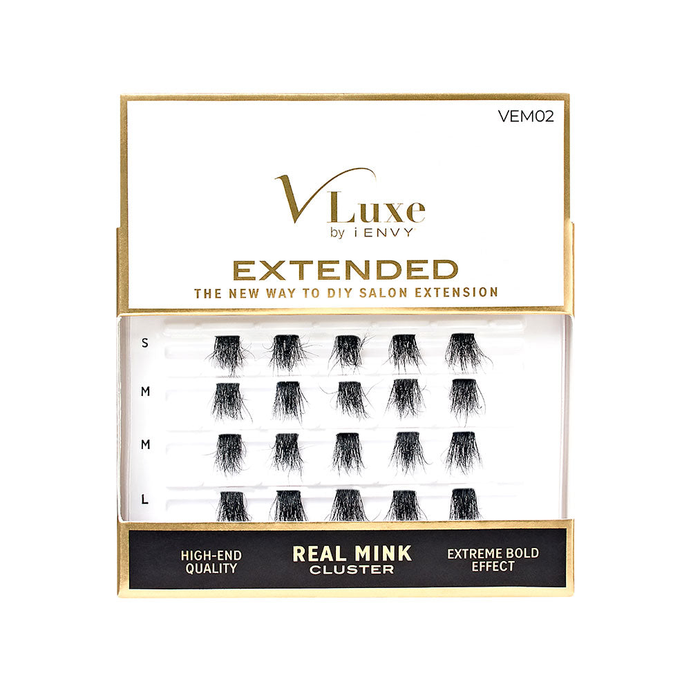 KISS V Luxe Extended Real Mink Cluster Lashes #VEM02