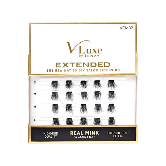 KISS V Luxe Extended Real Mink Cluster Lashes #VEM02