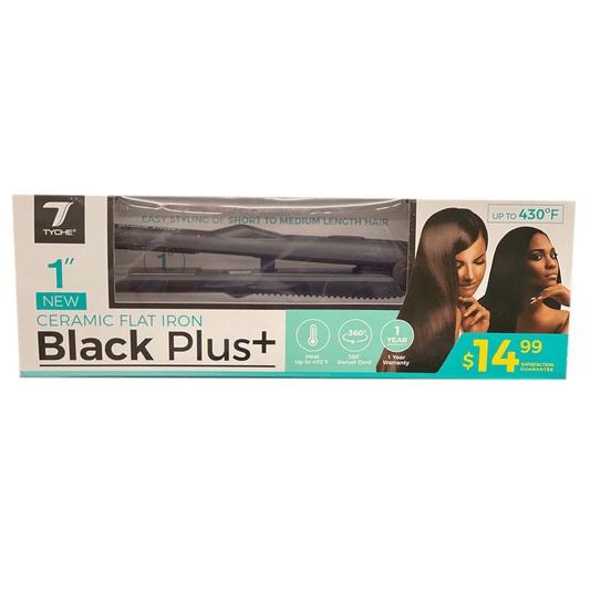  Tyche Black Plus 1" Ceramic Flat Iron