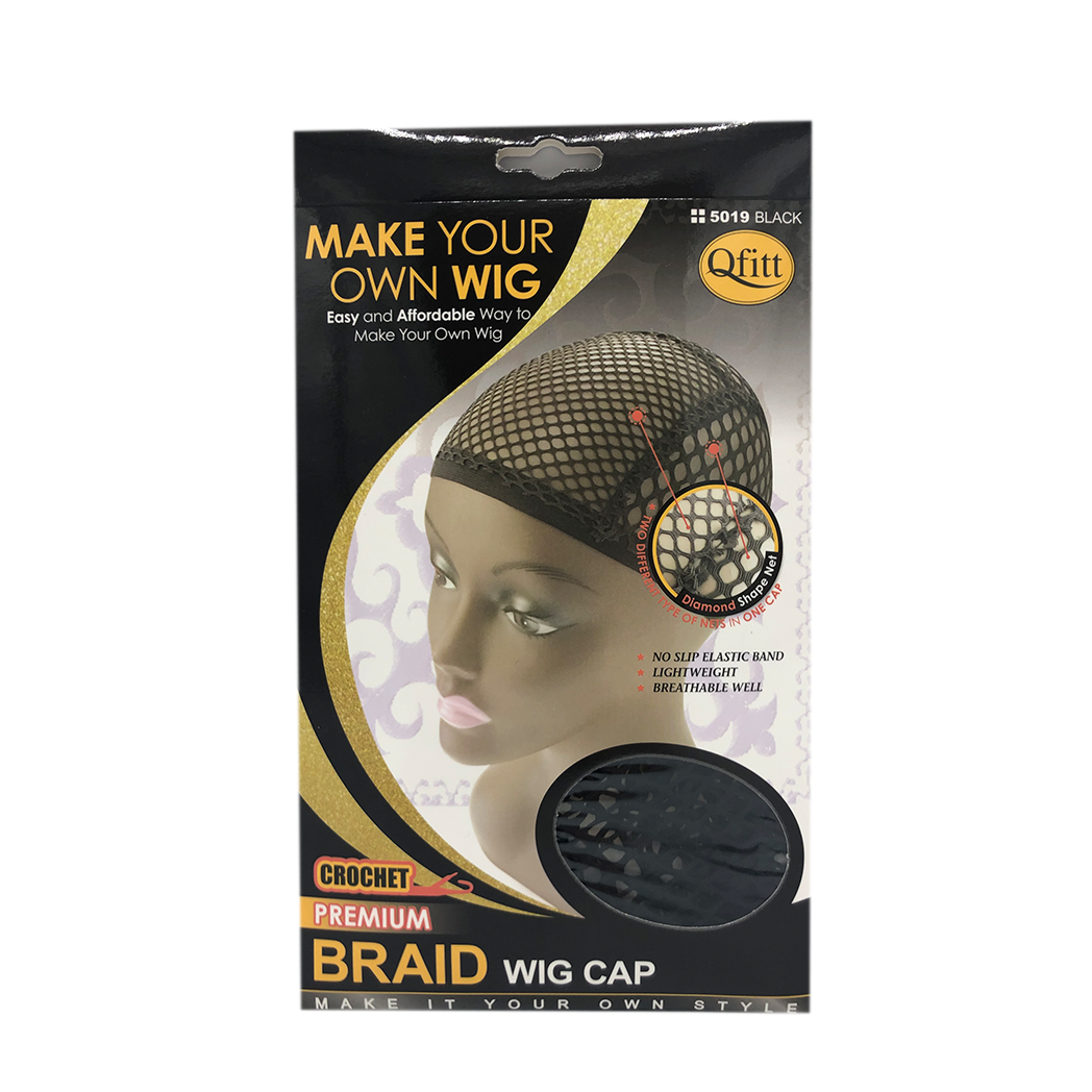  Qfitt Side Premium Braid Wig Cap Black