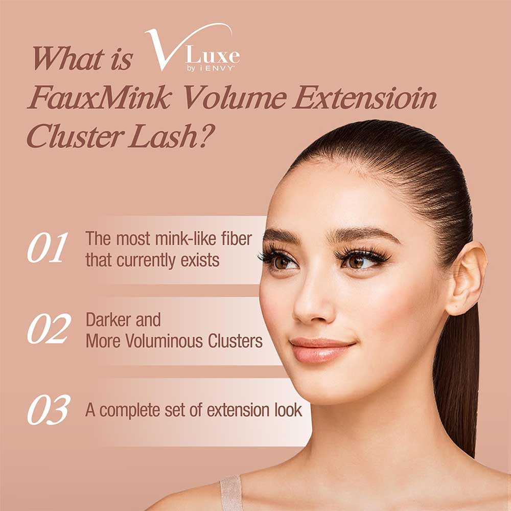 KISS V Luxe Faux Mink Volume Extension Cluster Lashes Medium #VLEI09