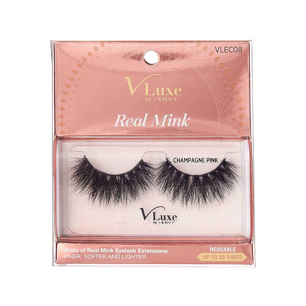 KISS V Luxe Real Mink Lashes "Champagne Pink" #VLEC08