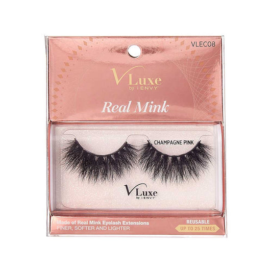 KISS V Luxe Real Mink Lashes "Champagne Pink" #VLEC08