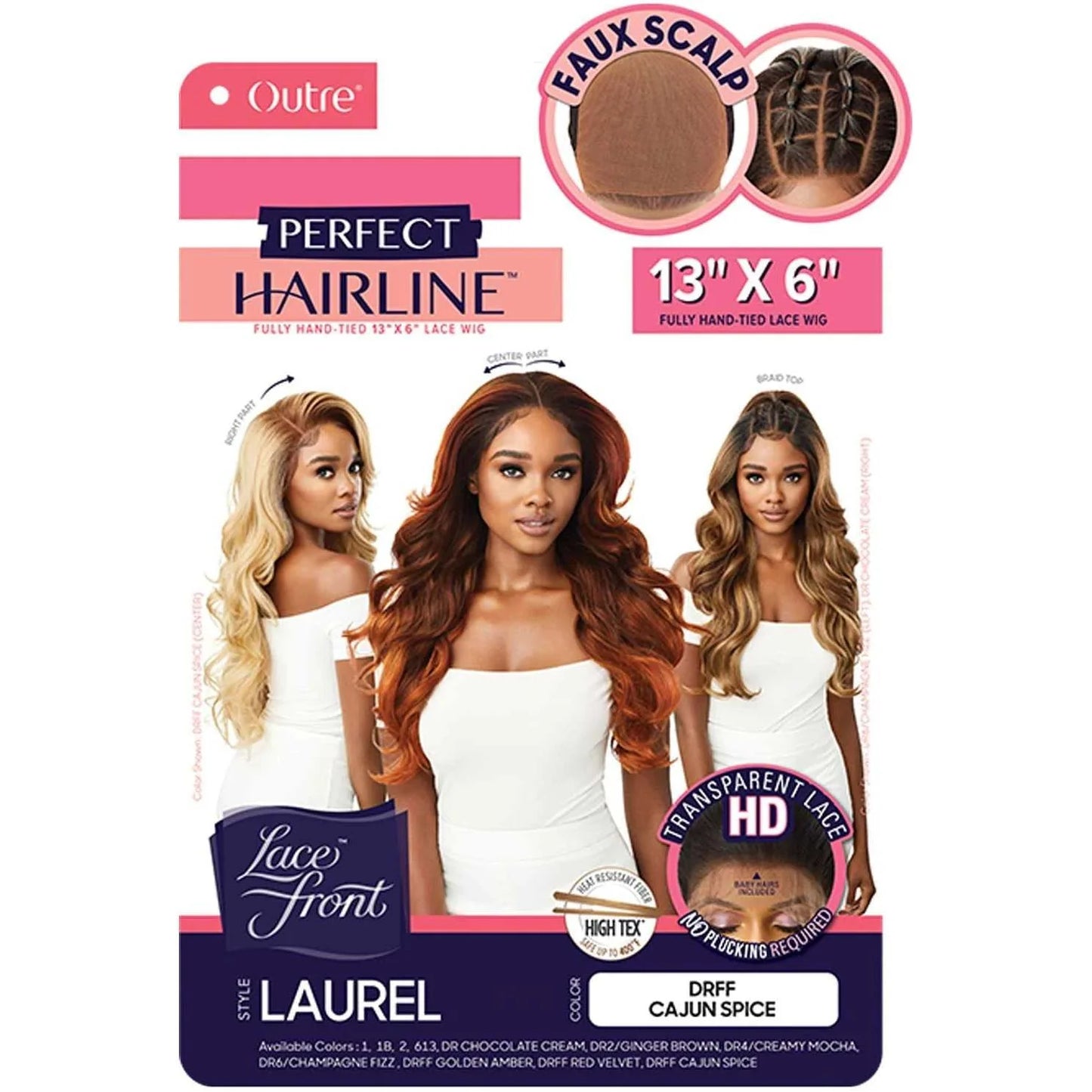  Outre Perfect Hairline Faux Scalp HD Transparent 13x6 Lace Front Wig - Laurel