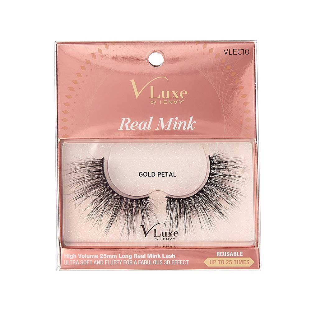 KISS V Luxe Real Mink Lashes "Gold Petal" #VLEC10