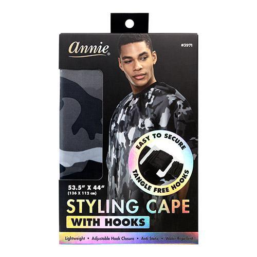  ANNIE STYLING CAPE WITH HOOK 53.5" X 44" - CAMO #3971