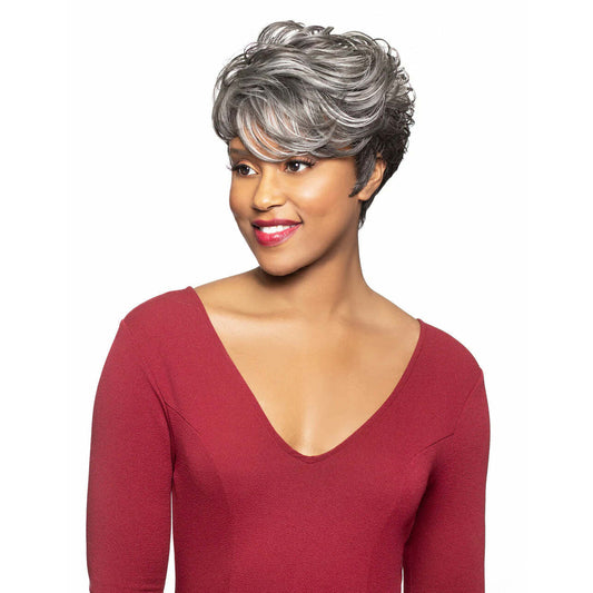 Foxy Silver Synthetic Wig - GWENDOLYN