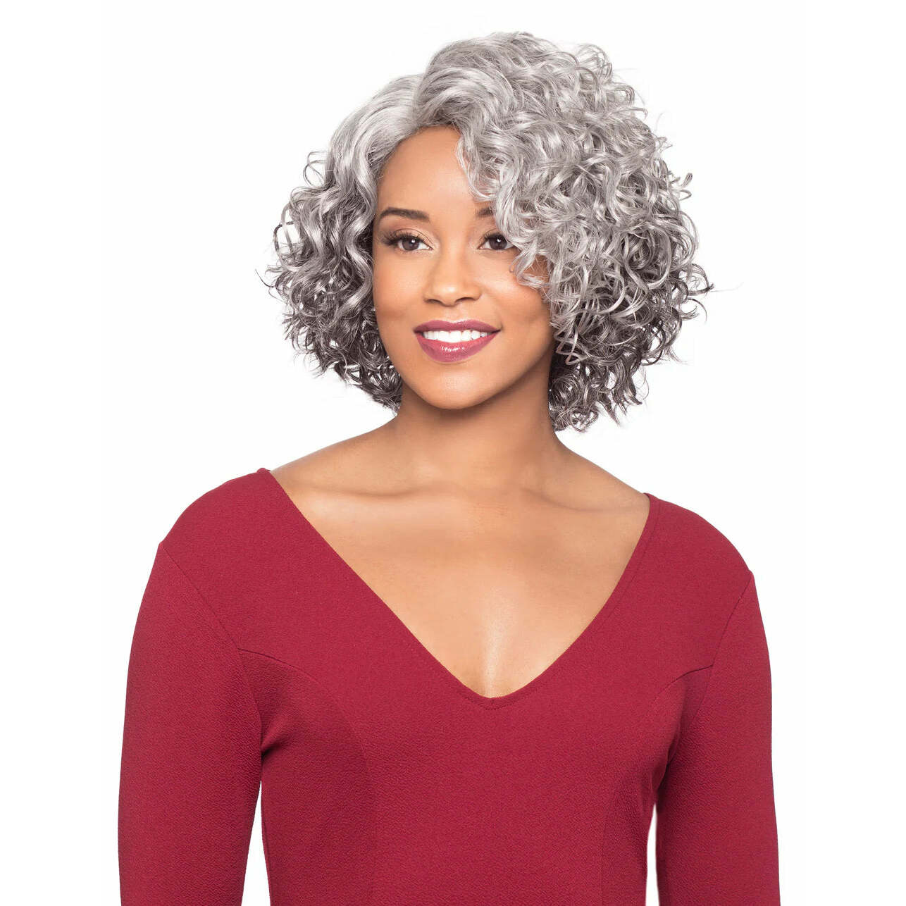  Foxy Silver Synthetic Natural J Part Lace Wig - MARTINA