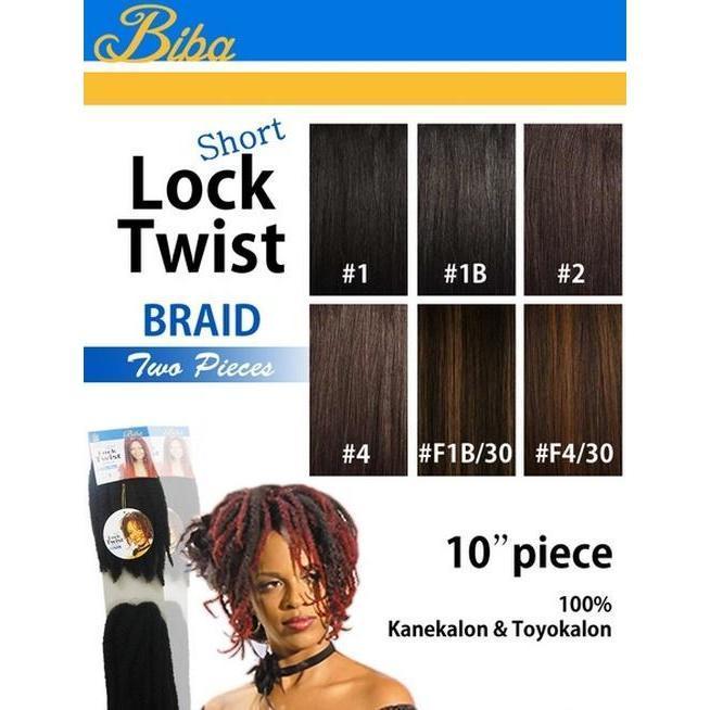  10" Biba Short Lock Twist Braid 2 Pieces Synthetic HAIR