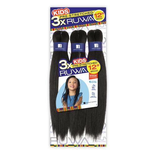  Sensationnel Crochet Braids African Collection 3X Ruwa Pre-Stretched Braid 12" (Kids)