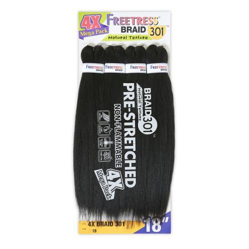 FreeTress Natural Texture Braids Pre-Stretched 4X Braid 301 18"