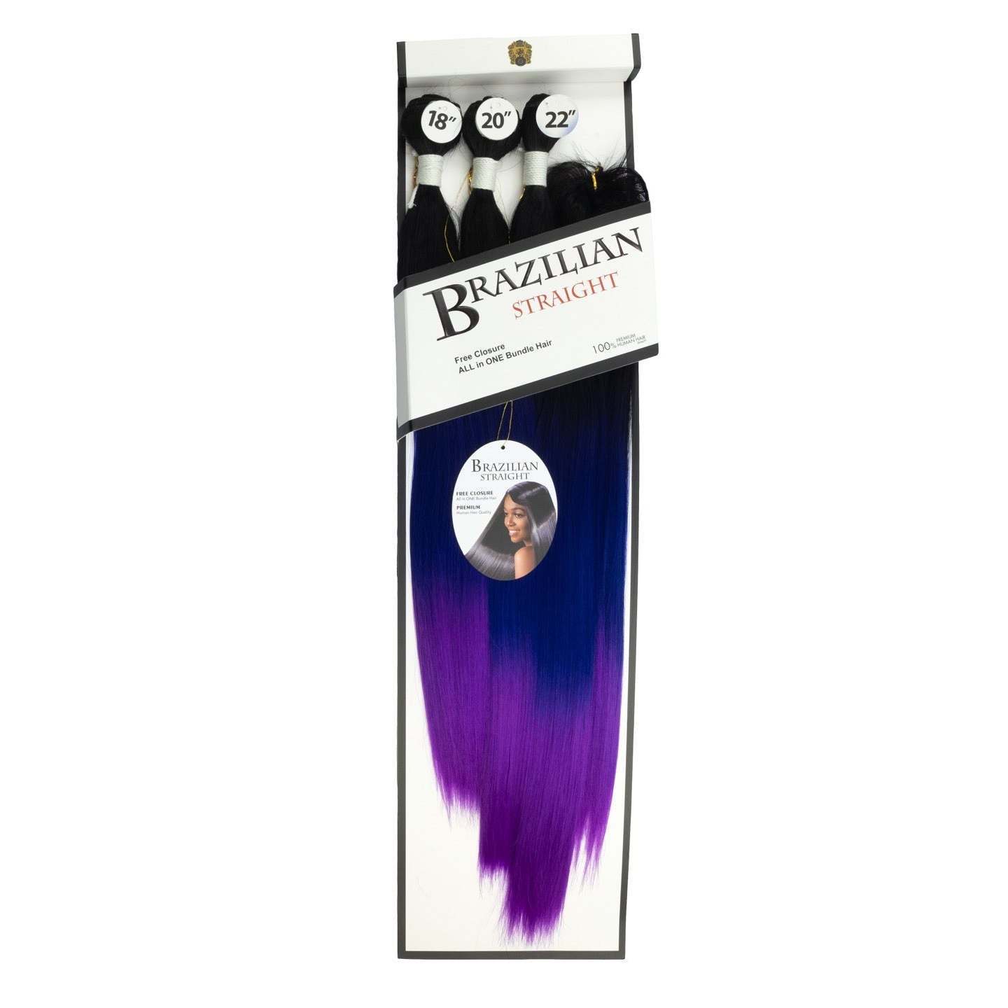  Brazilian Straight Multi-Pack W/ Closure 18"/20"/22" By NYQ