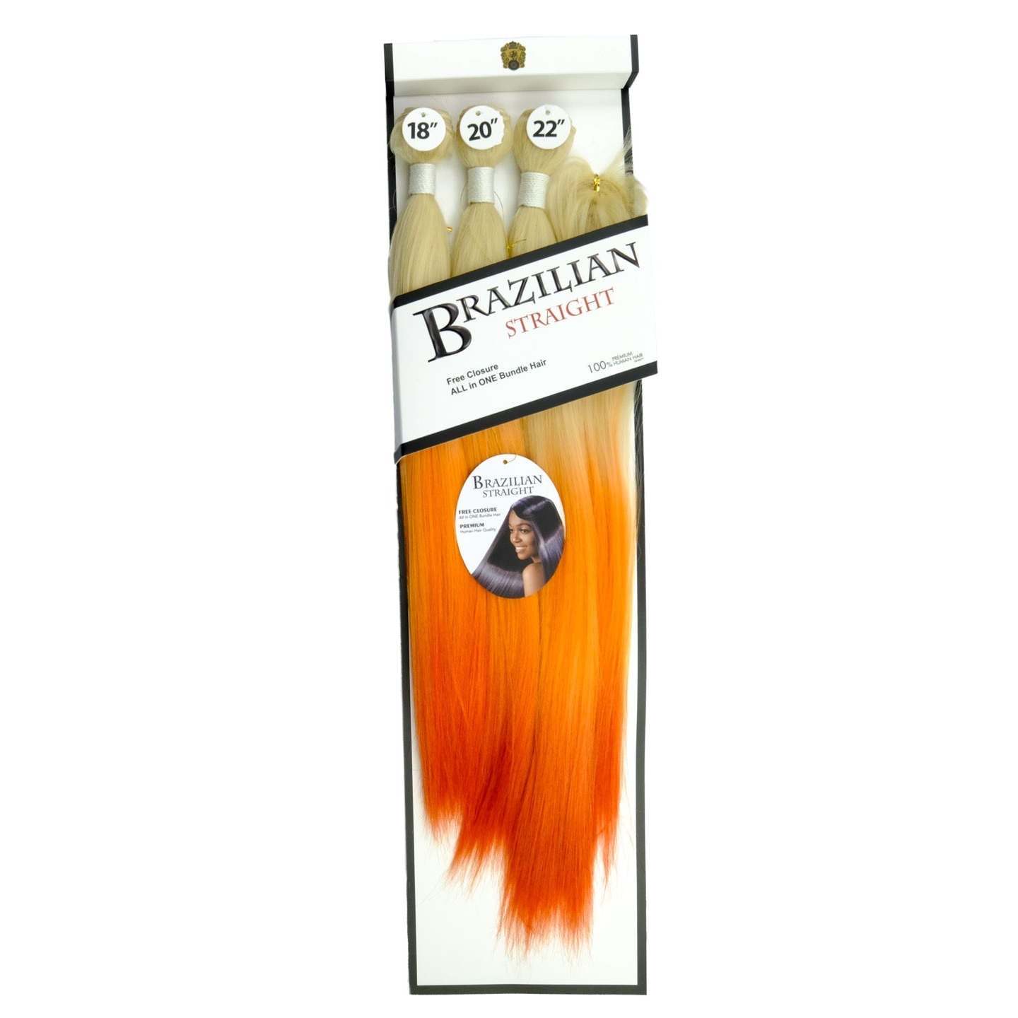  Brazilian Straight Multi-Pack W/ Closure 18"/20"/22" By NYQ