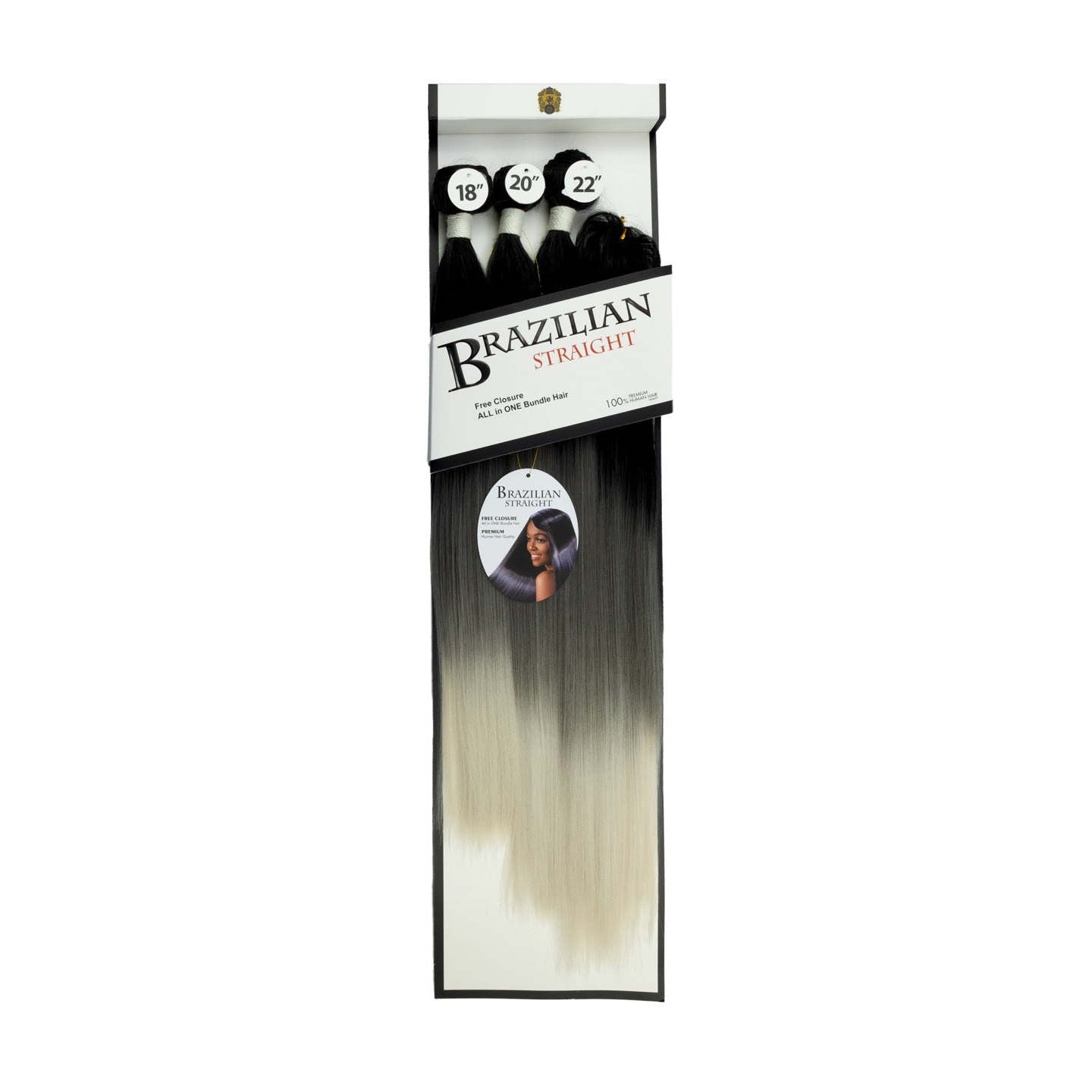  Brazilian Straight Multi-Pack W/ Closure 18"/20"/22" By NYQ