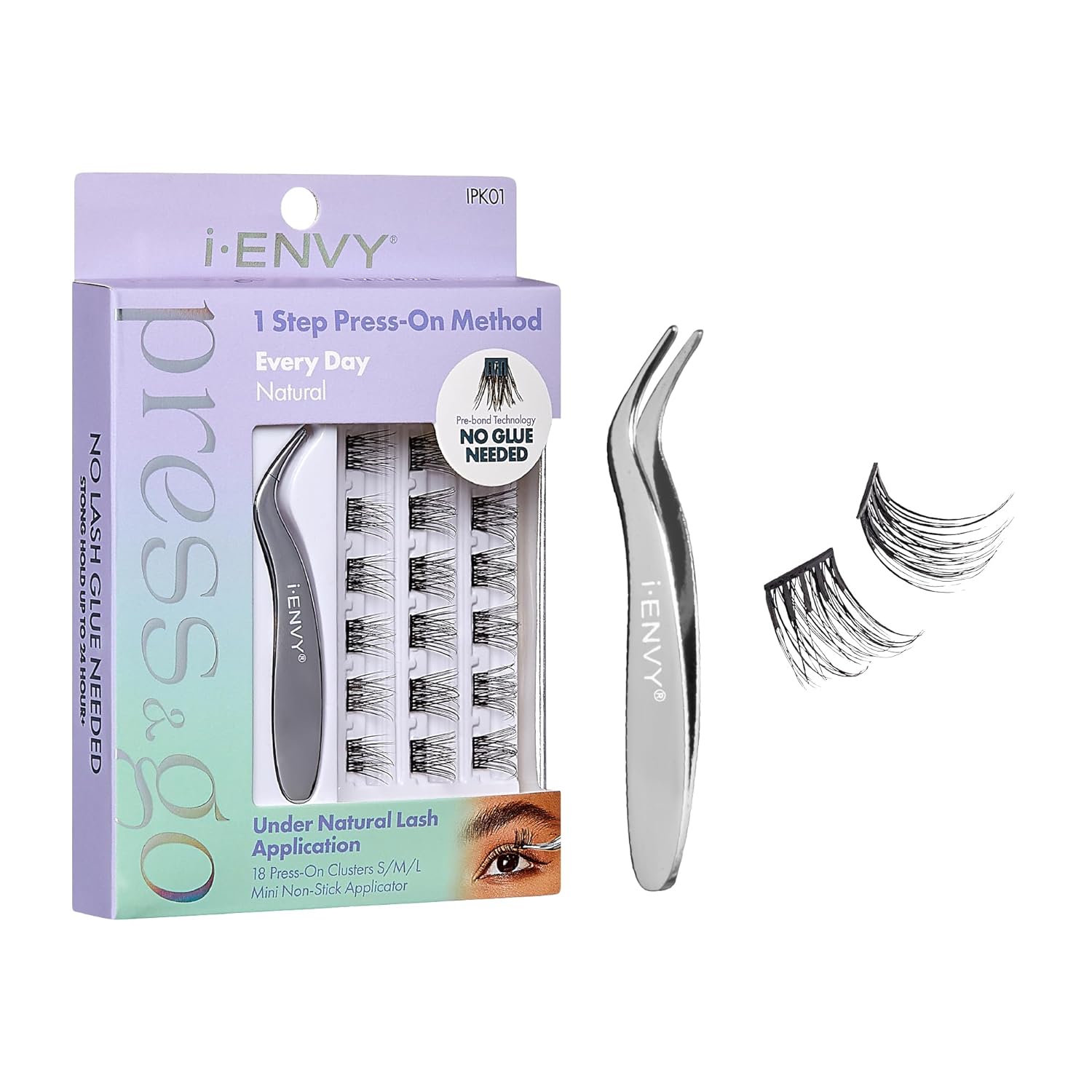  I-ENVY Press&Go Self Adhesive Eyelashes And Applicator Kit #IPK01