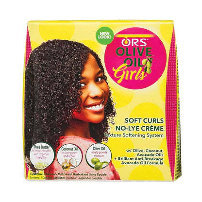  Ors Olive Oil Girls, Soft Curls No Lye Creme Texture Softening System Kit