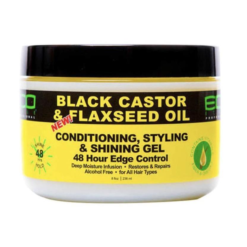  ECO Black Castor Oil & Flaxseed Oil 48 Hour Edge Control 11oz