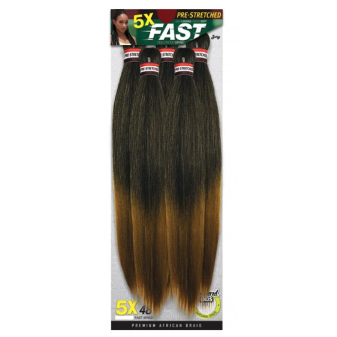  Zury 5X PACK Feather Ends Pre-Stretched Fast Hollywood Braid 48"