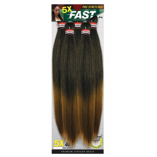  Zury 5X PACK Feather Ends Pre-Stretched Fast Hollywood Braid 48"