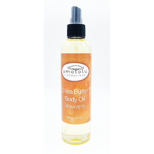 Omololu Shea Butter Body Oil - Strawberry - 8oz.