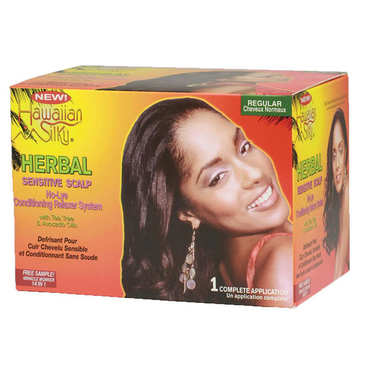  Hawaiian Silky Herbal Sensitive No Lye Relaxer System, 1 Application - Regular Or Super