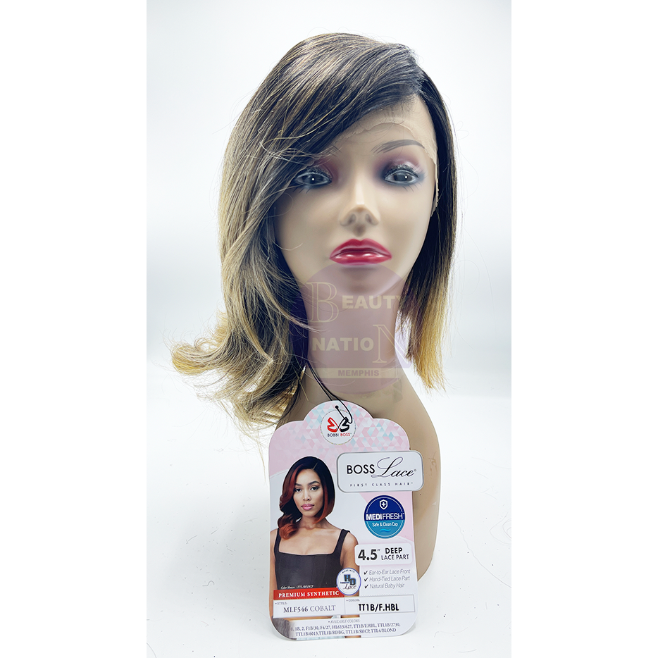  Bobbi Boss Lace Series 100% Premium Fiber 4.5" Deep Part Wig - Mlf546 Cobalt