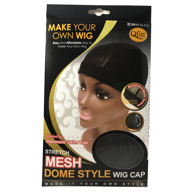  Qfitt Stretch Mesh Dome Style Wig Cap Black #5011/5021